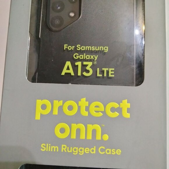 Onn Slim Rugged Phone Case Samsung Galaxy A13 LTE Black Antimicrobial Drop 10 ft - Picture 5 of 7
